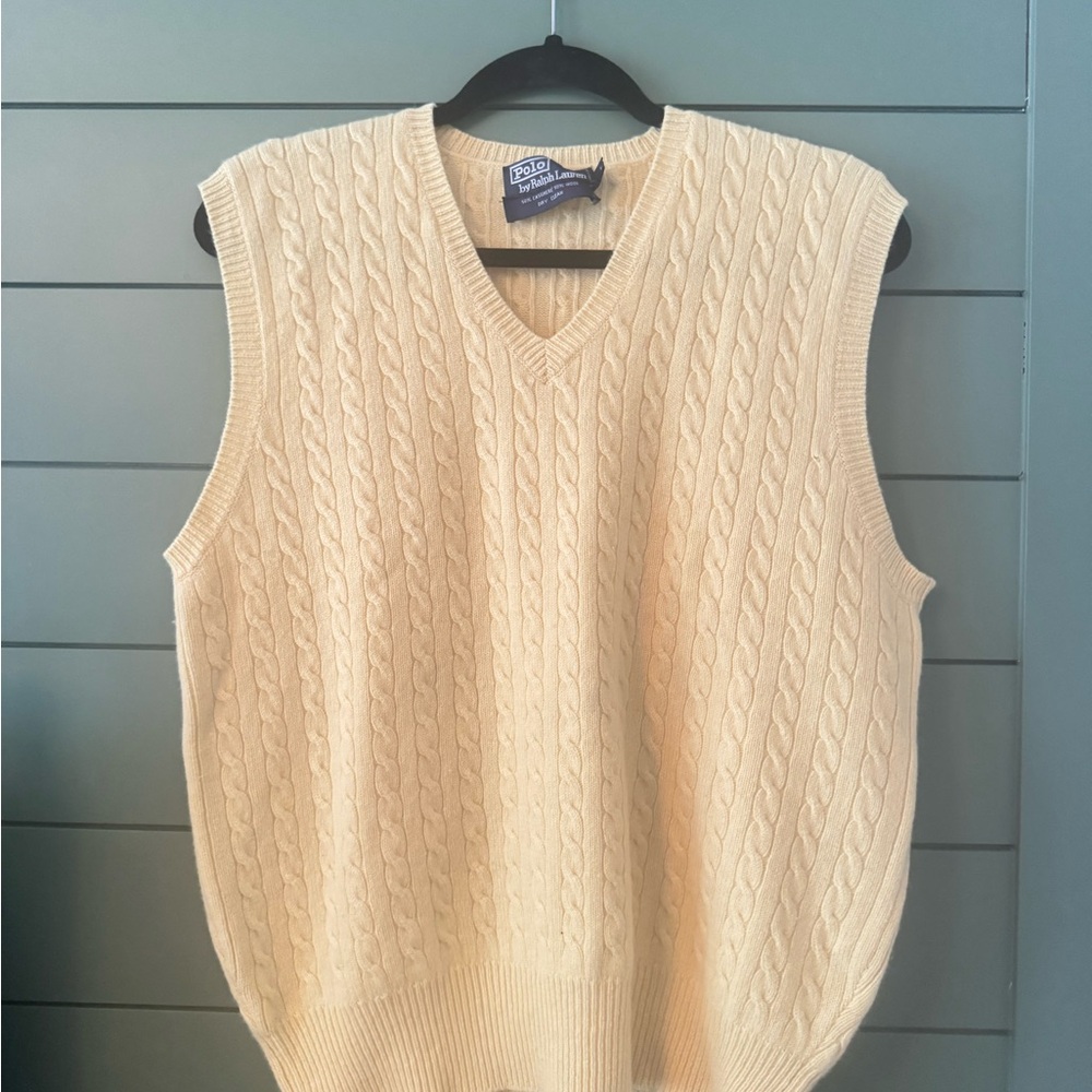 Ralph Lauren Vintage Yellow V-Neck Sweater Vest